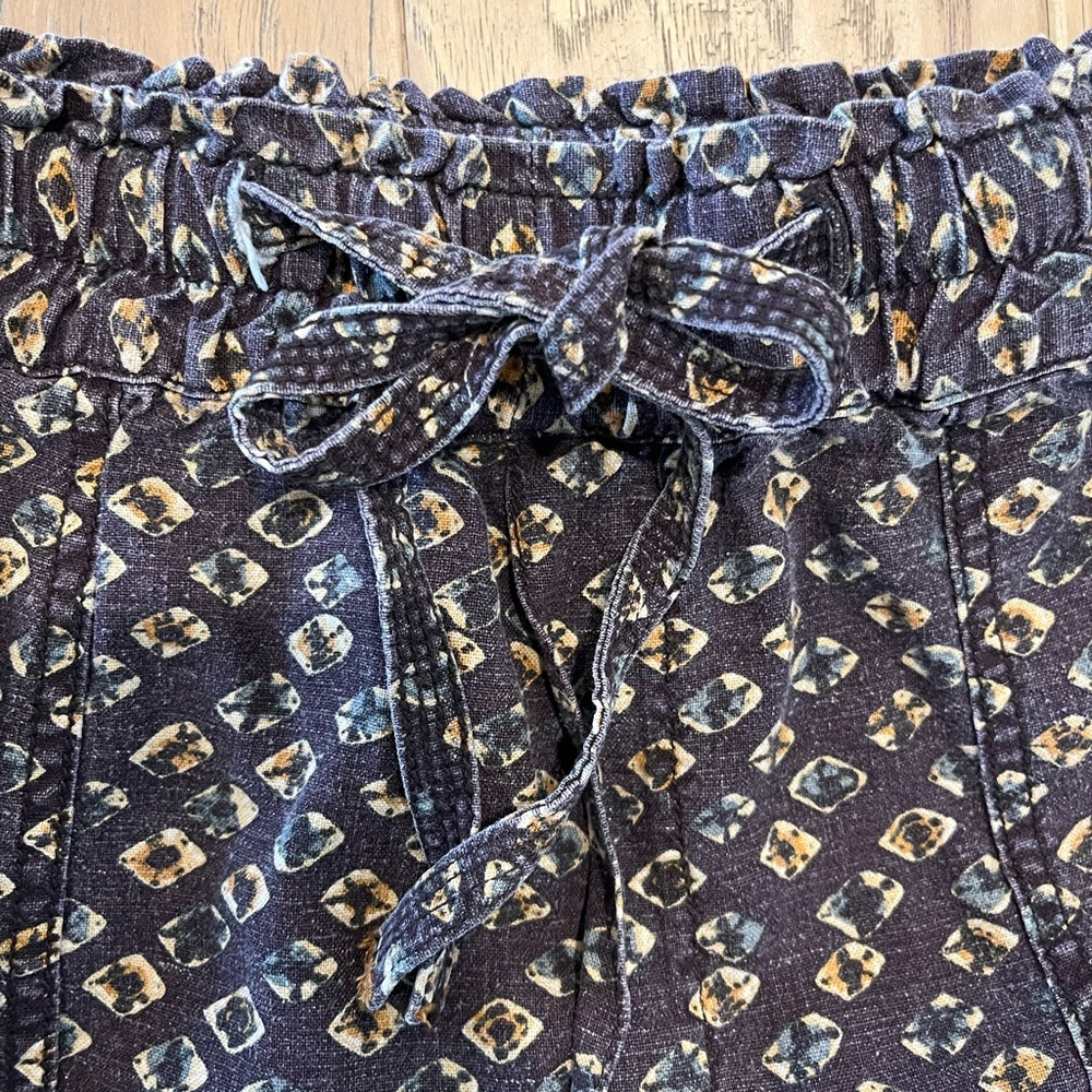 Anthropologie patterned brown tapered pants, size L - Picture 4 of 10
